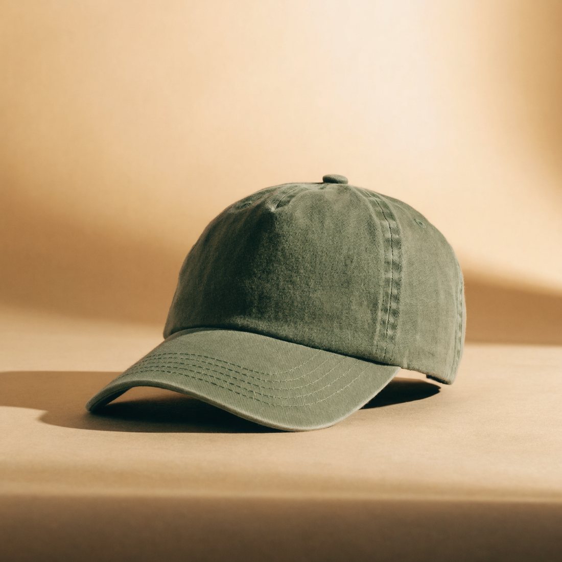 AWKN MVMT washed cotton cap in olive green